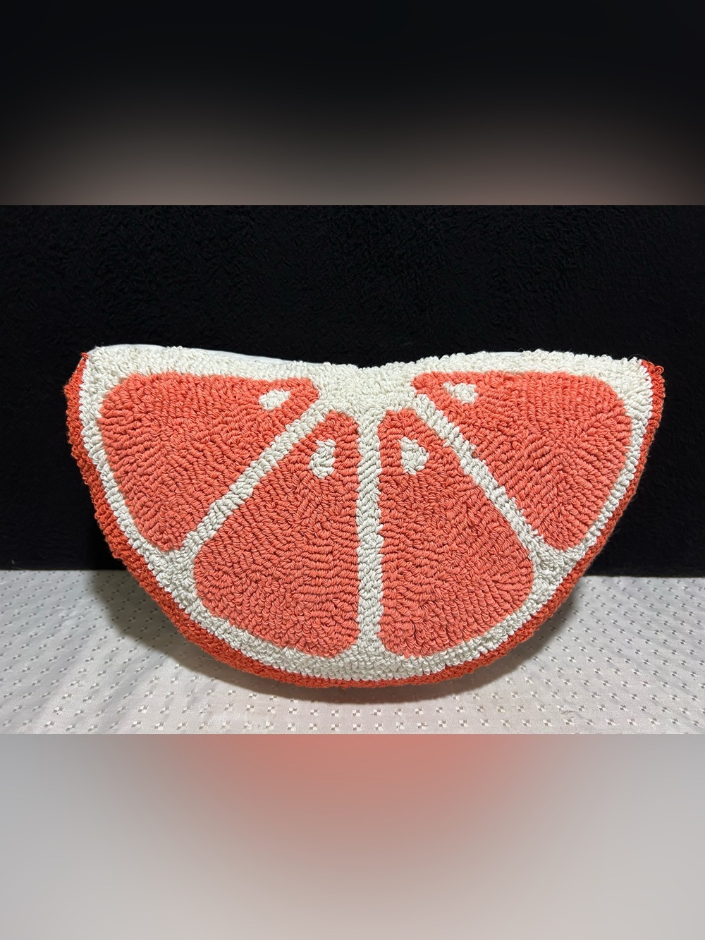 15”x9”x6” Tufted Tropical Orange Slice Plush Decorative Throw Pillow